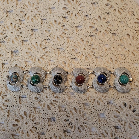 Sarah Coventry Vintage Chunky Lucite Cobachon Cuff Bracelet - Picture 7 of 11